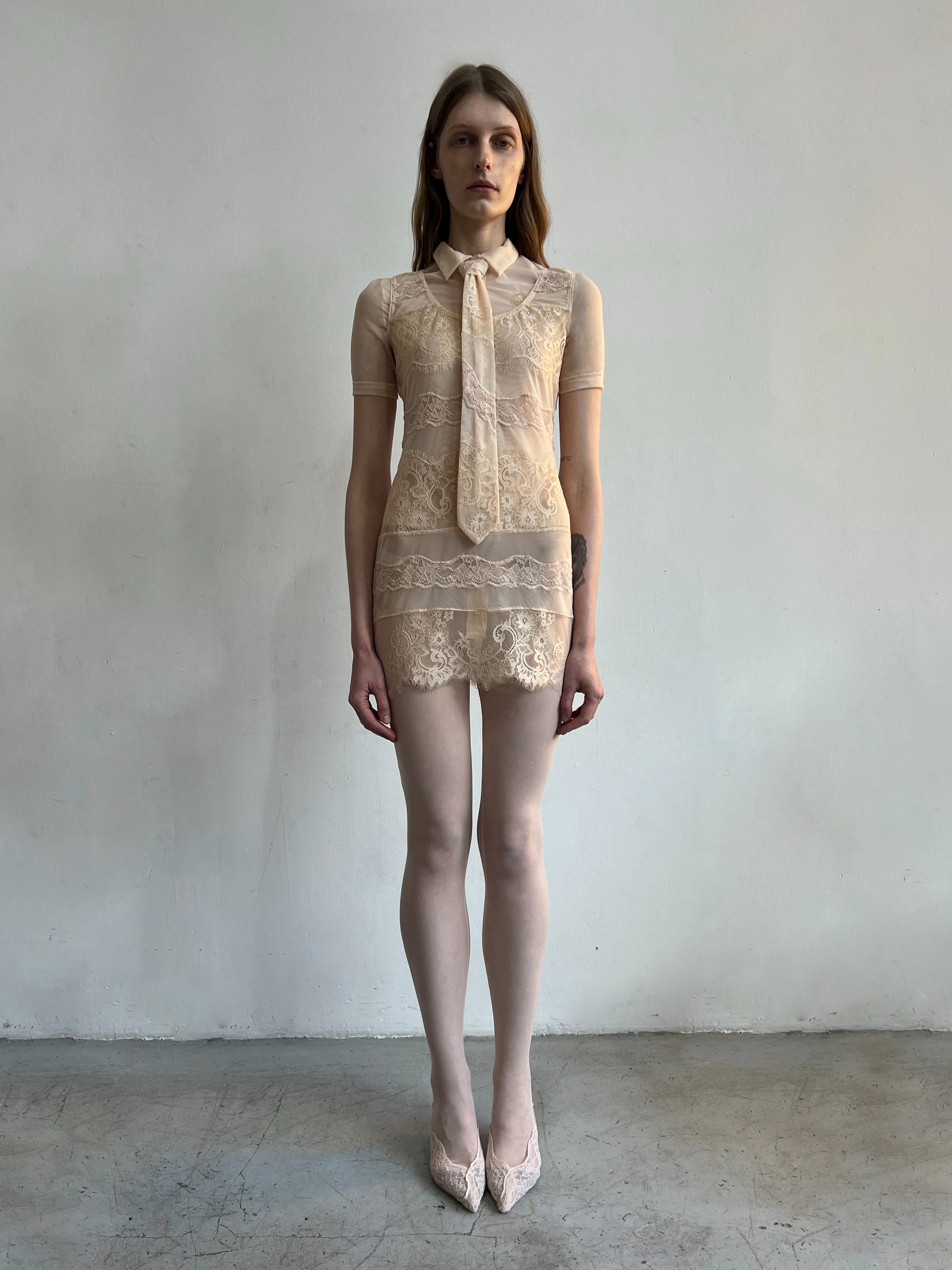 Lace Polo Mini Dress-Nastyamasha-APOC STORE