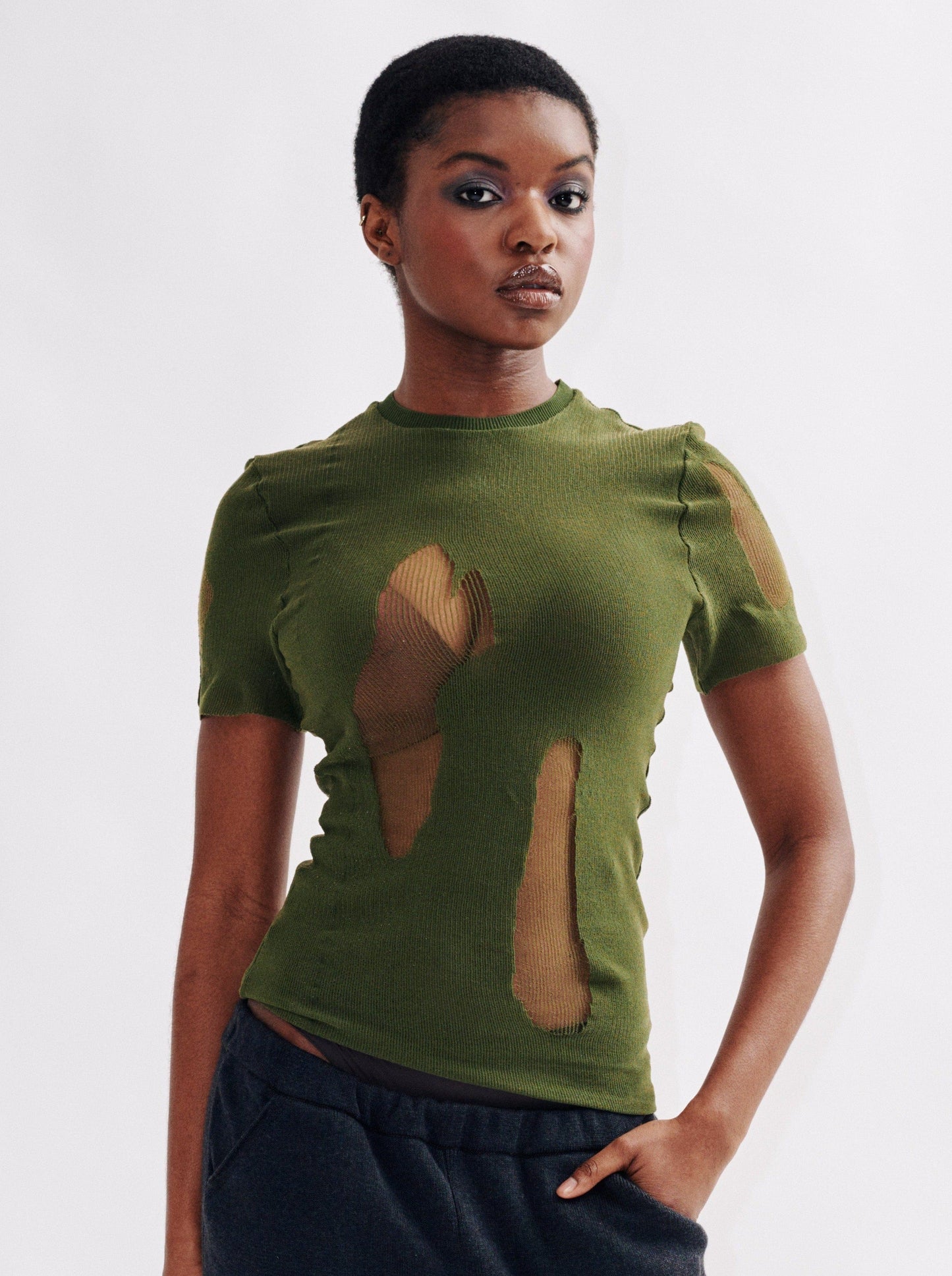 Moss Drop Stitch T-shirt-Khanh Brice Nguyen-APOC STORE