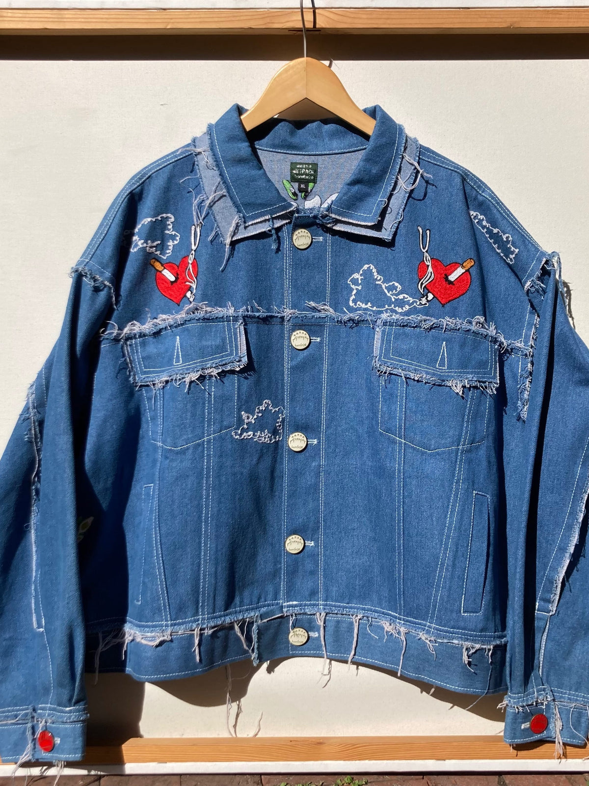 Daydream: Handmade Chainstitch Deconstructed Denim Jacket-Jetpack Hom(m)e-APOC STORE