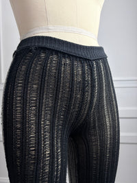 Two tone ribbed knit trousers-SANIA PARVEZ-APOC STORE