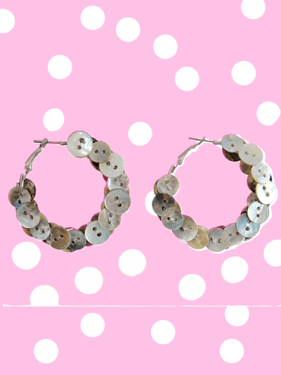 Pearl button earrings-Alisa Cayoo-APOC STORE