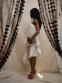 Silk Circle Skirt in Ivory-Pedro Trindade-APOC STORE
