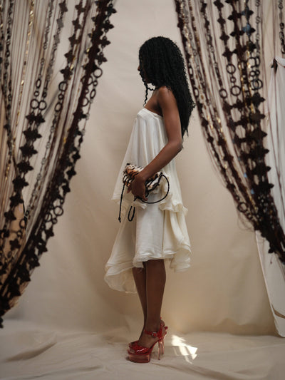 Silk Circle Skirt in Ivory-Pedro Trindade-APOC STORE
