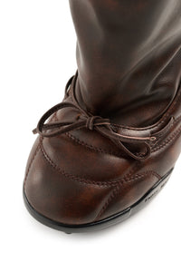 Strapped Ballet Boots Brown-EMPTY BEHAVIOR-APOC STORE