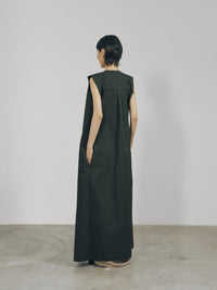 Black Cotton Wrap Sleeveless Dress-arc us arkus-APOC STORE