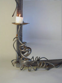 Forged Iron Freeform Mirror with Twin Sconces-Myakin-APOC STORE