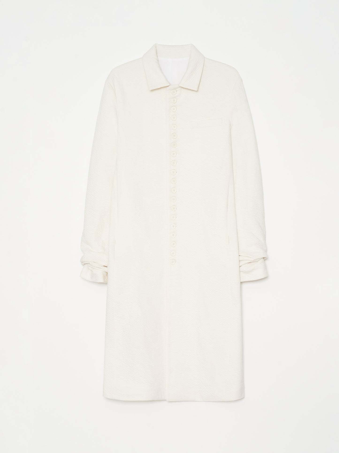 Glitched Sleeve Long Coat 001 - White-Taekh-APOC STORE