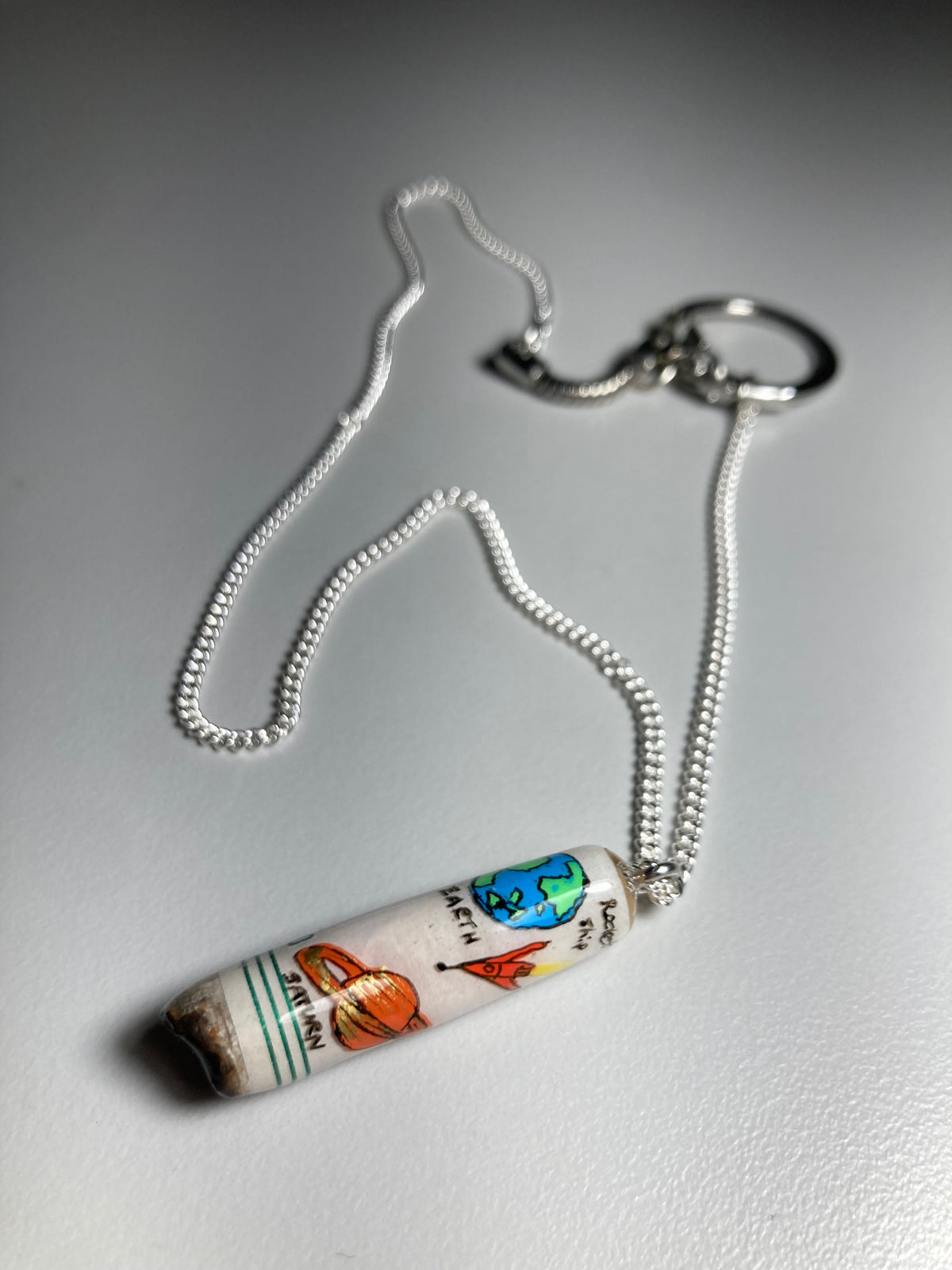 Painted Cigarette Butt Necklace (White)-Jetpack Hom(m)e-APOC STORE