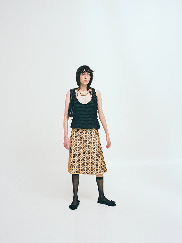 Skirt with Stars Yellow-Nensi Avetisian-APOC STORE