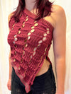 Asymmetrical Knit Top - Burgundy-Sania Parvez-APOC STORE