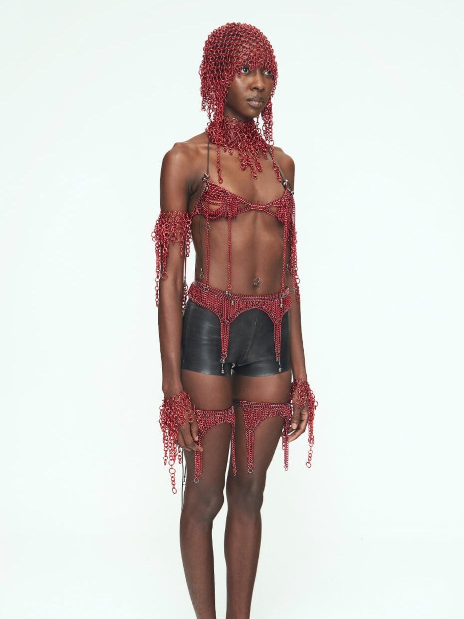 RED CHAINS Waist Garter Belt-JALACONDA-APOC STORE