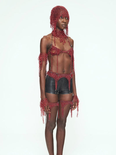 RED CHAINS Waist Garter Belt-JALACONDA-APOC STORE