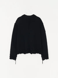 Hand Disstressed Collar Cashmere Knit 002_ Black-Taekh-APOC STORE