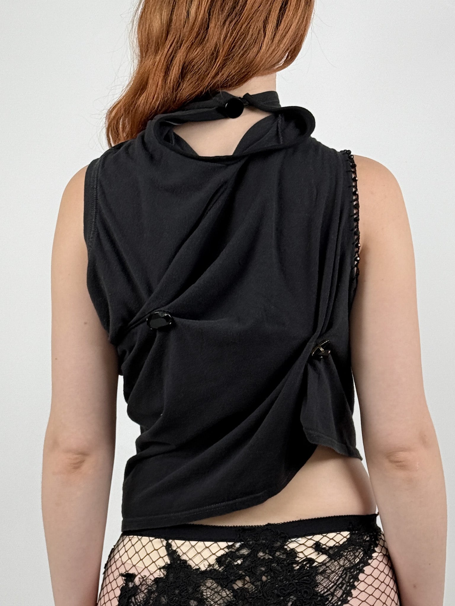 CAT DRAPED T-SHIRT-Lou de Bètoly-APOC STORE