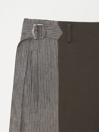 Tapered wool silk pants - Brown-Taekh-APOC STORE