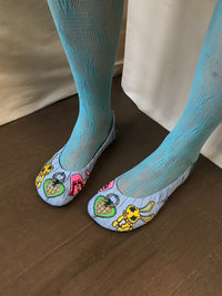 BAGGY BALLET FLATS BLUE STRIPE-BHIVE-APOC STORE