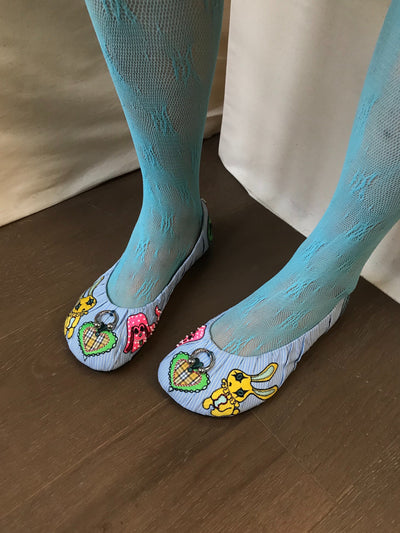 BAGGY BALLET FLATS BLUE STRIPE-BHIVE-APOC STORE