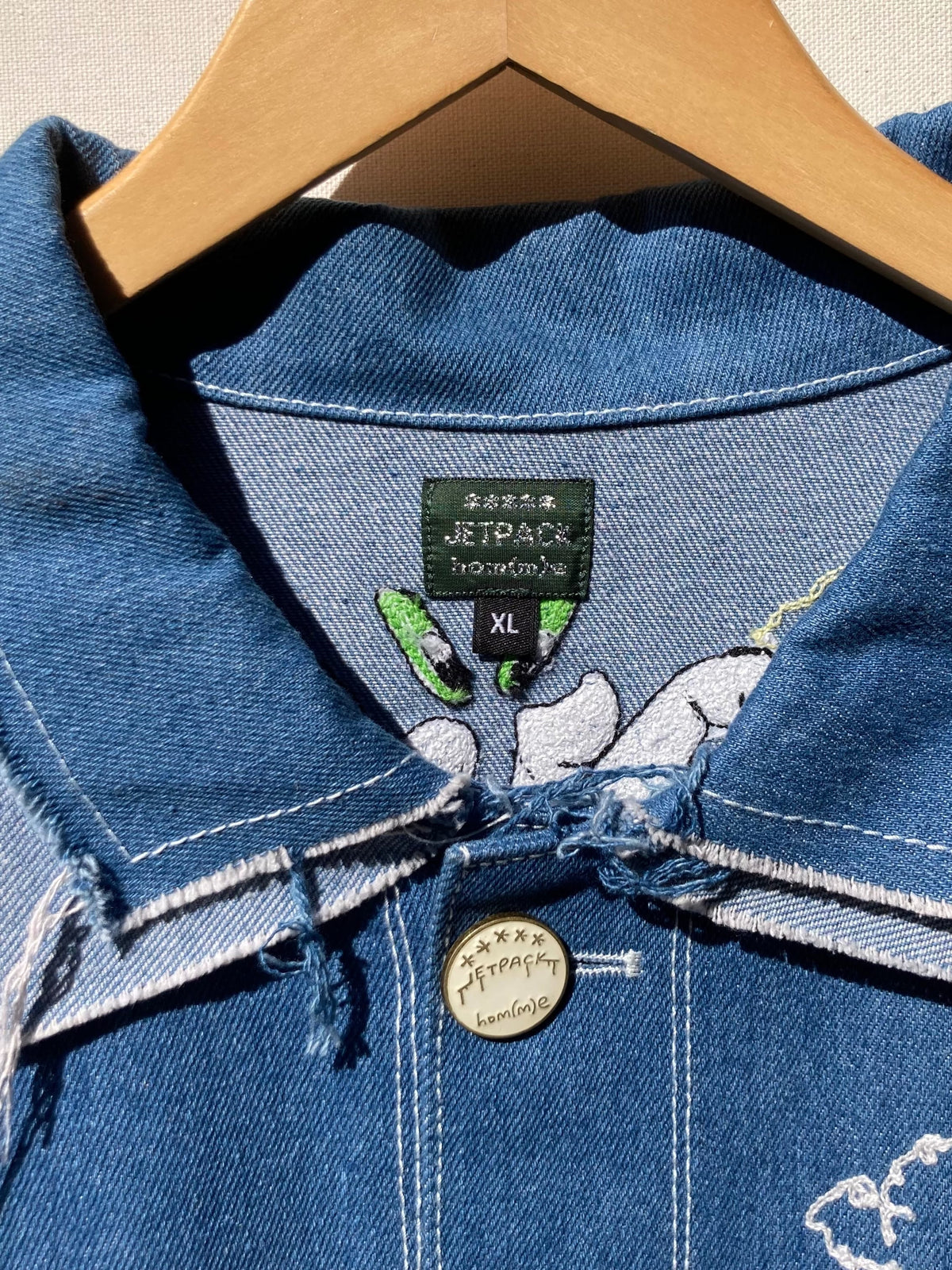 Daydream: Handmade Chainstitch Deconstructed Denim Jacket-Jetpack Hom(m)e-APOC STORE
