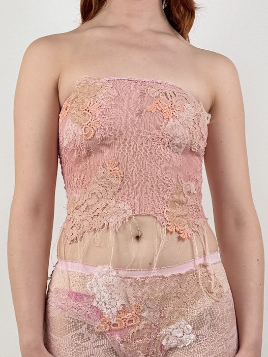 LACE TOP PINK-Lou de Bètoly-APOC STORE