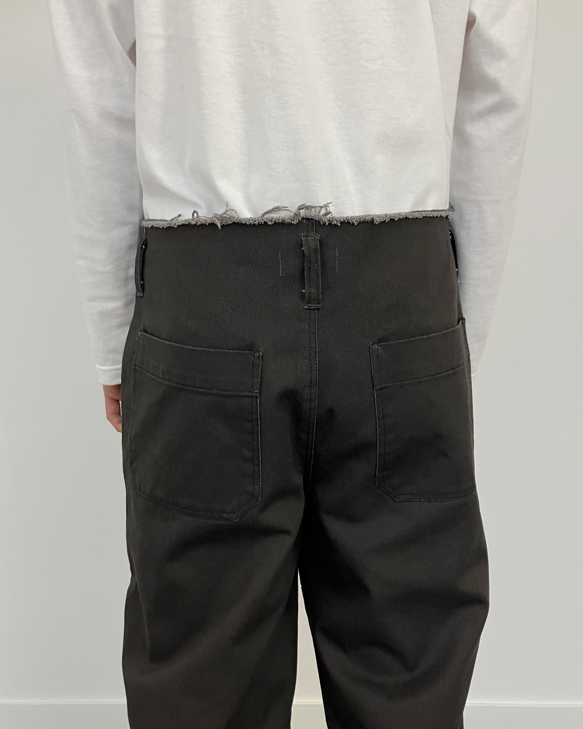 EXTENDED ZIP FLARE PANTS CHARCOAL-EGNARTS-APOC STORE