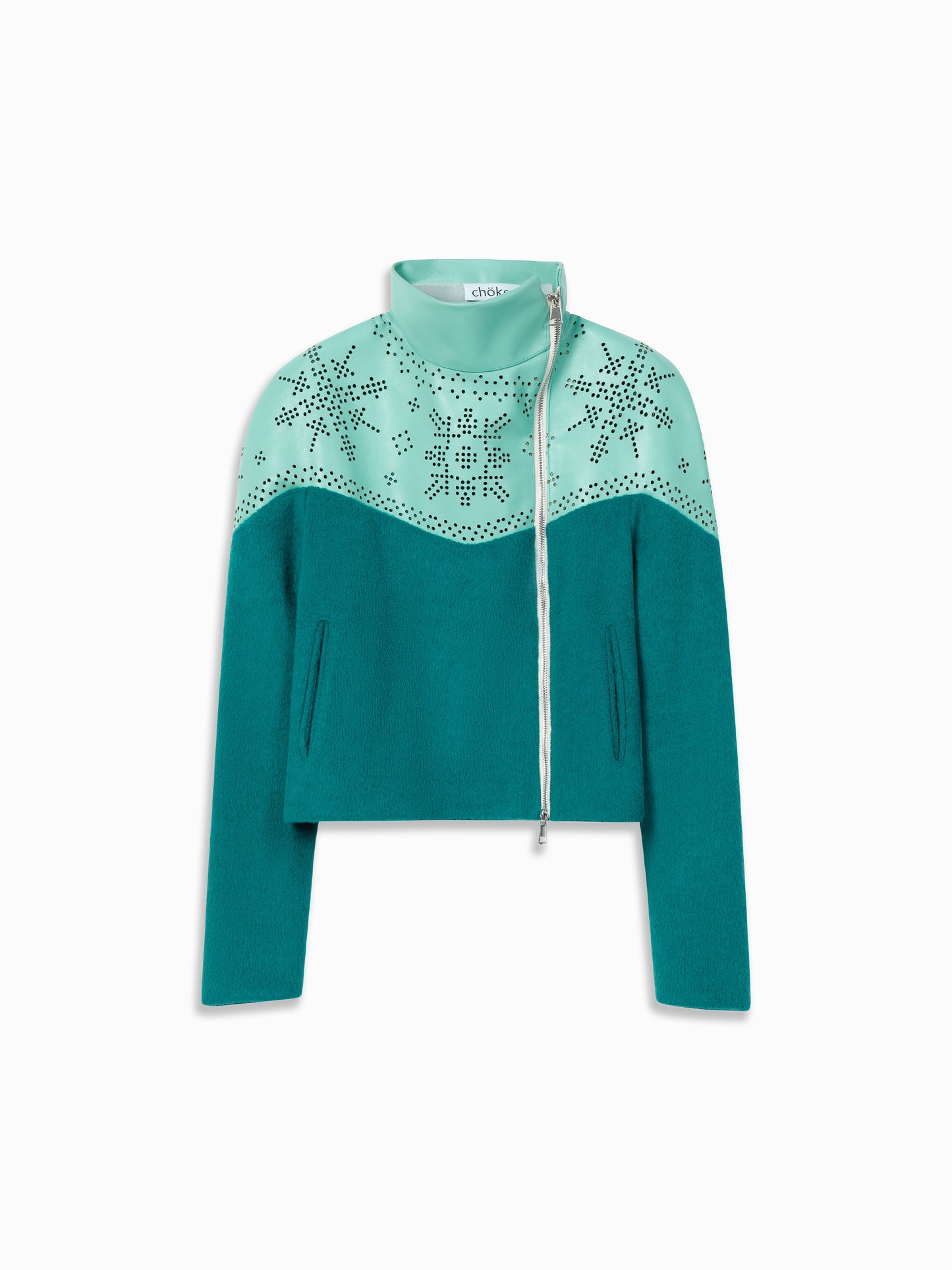 Chöke Nordic Leather Jacket in Teal-Chöke-APOC STORE