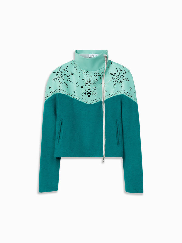 chöke Nordic Leather Jacket in teal-chöke-APOC STORE