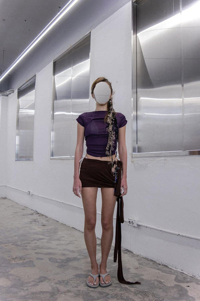 draping off-shoulder top purple-Lalameemee-APOC STORE