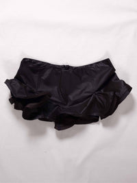 Slutty Mini Skirt in Brown Nylon-Pedro Trindade-APOC STORE