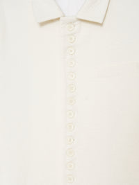 Glitched Sleeve Long Coat 001 - White-Taekh-APOC STORE