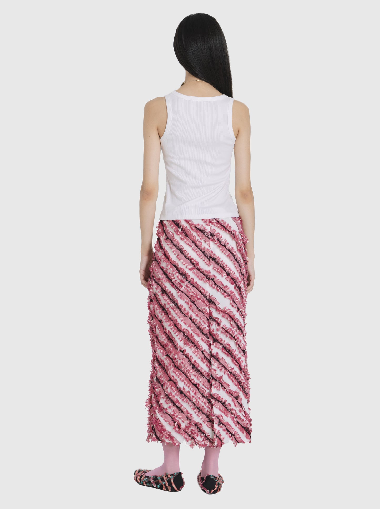Skirt Long with Stripes-Nensi Avetisian-APOC STORE