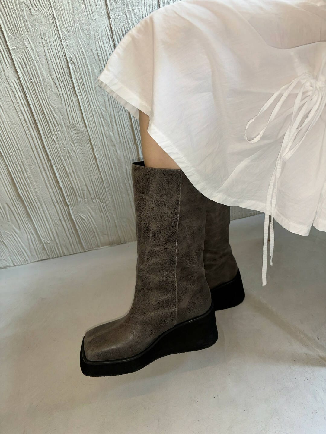 Mid Calf Platform Wedge Boot-EECHAEROI-APOC STORE
