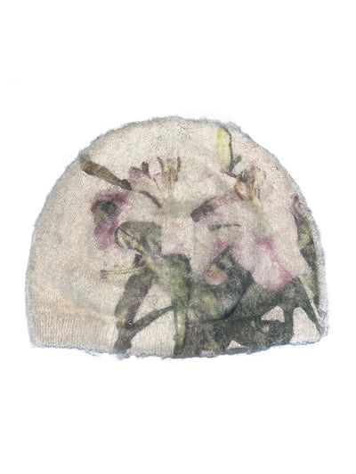 Floral print felt reflective jacquard beanie-ALA TIANAN-APOC STORE
