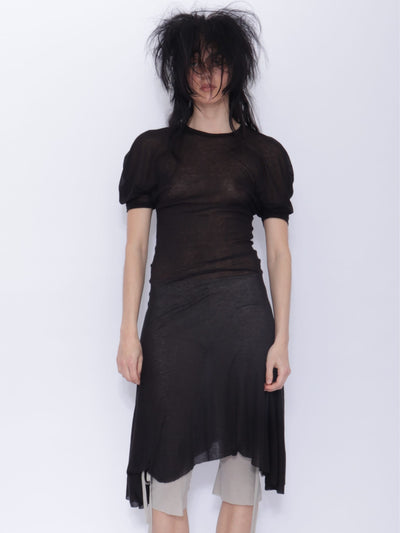 Dora Draped T-shirt Dress: Black