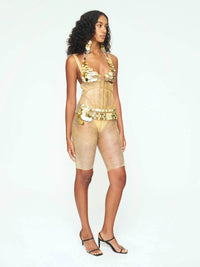 Aluminum Disc Bikini Top - GOLD-JALACONDA-APOC STORE