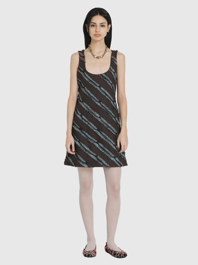 Mini Dress with Stripes-Nensi Avetisian-APOC STORE