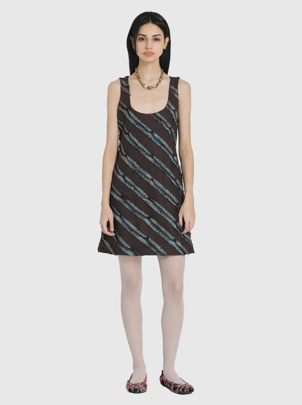 Mini Dress with Stripes-Nensi Avetisian-APOC STORE