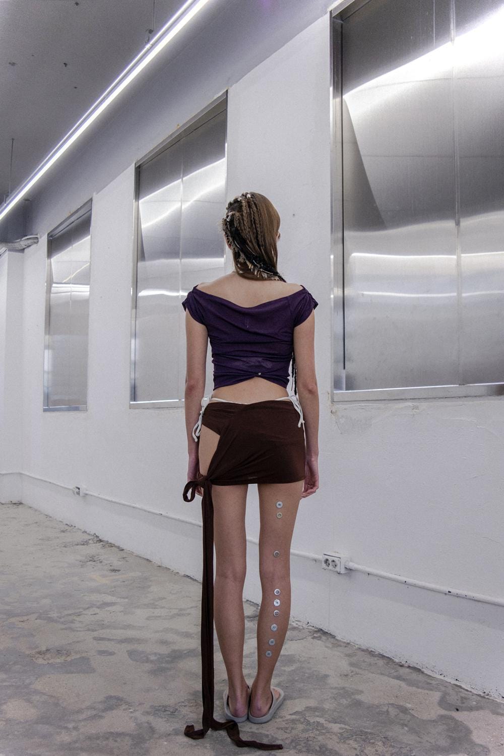 draping off-shoulder top purple-Lalameemee-APOC STORE