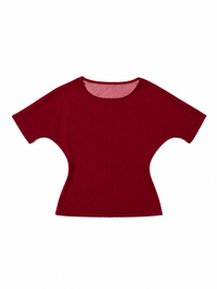 Half Sleeve Tee in Wine-PAIDEN-APOC STORE