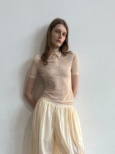 Mesh Polo Shirt with logo embroidery-Nastyamasha-APOC STORE