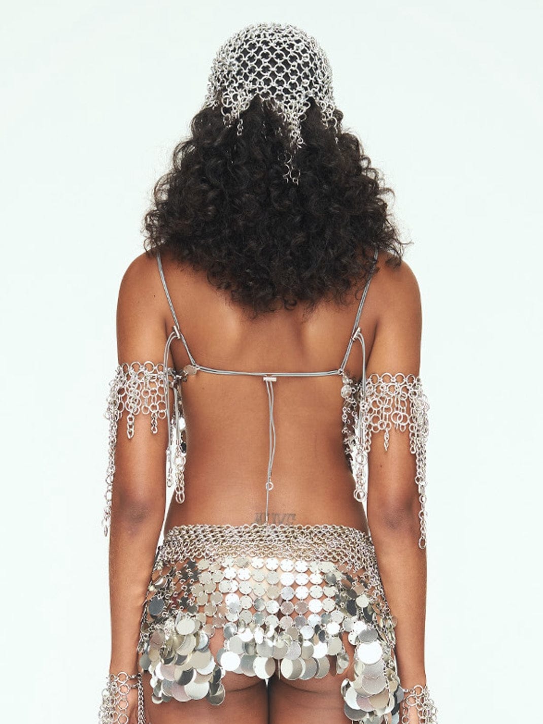 Aluminum Disc Fringe Top - SILVER-JALACONDA-APOC STORE