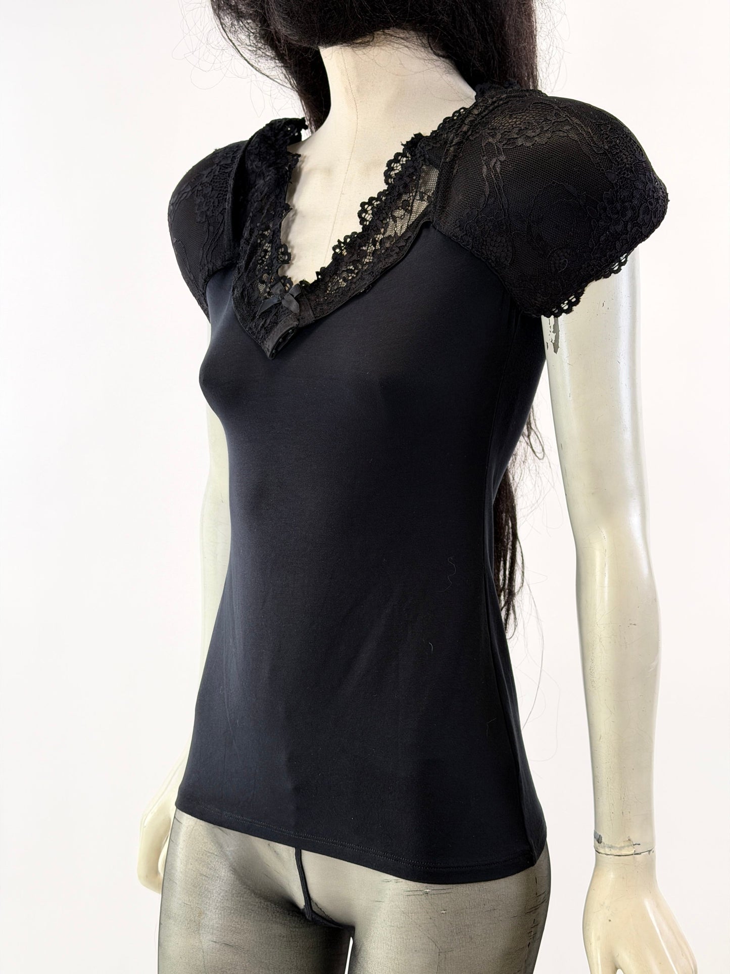 Black Shoulderpad Bra Top-Lou de Bètoly-APOC STORE