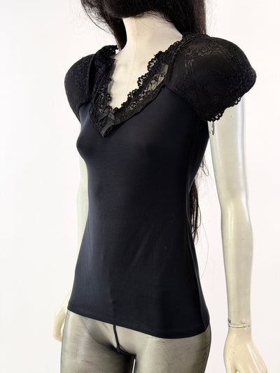 Black Shoulderpad Bra Top-Lou de Bètoly-APOC STORE
