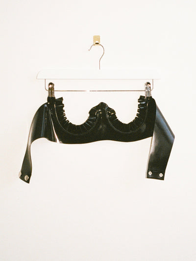 Frill Cup Bra Black-Soft Skin Latex-APOC STORE