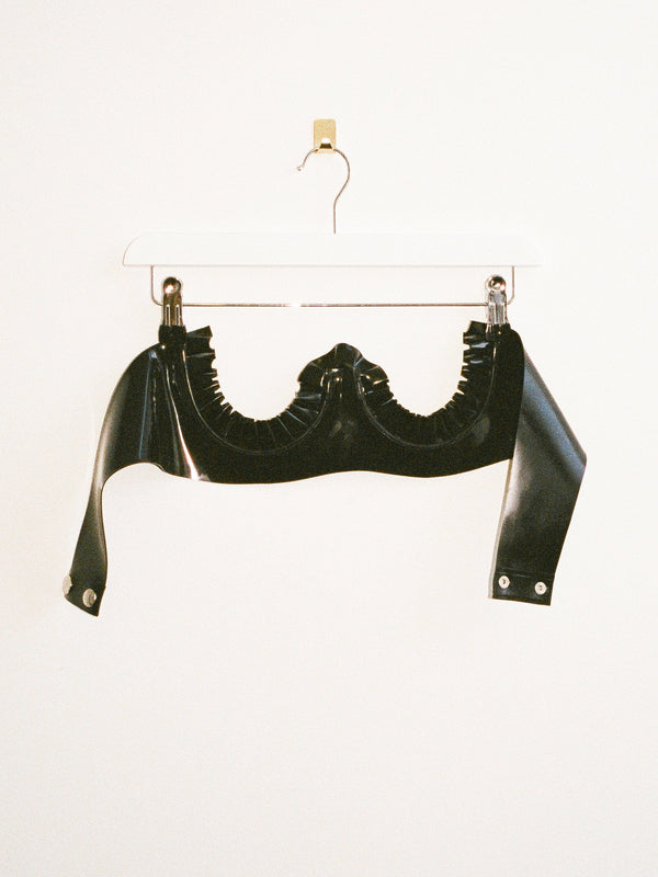 Frill Cup Bra Black-Soft Skin Latex-APOC STORE