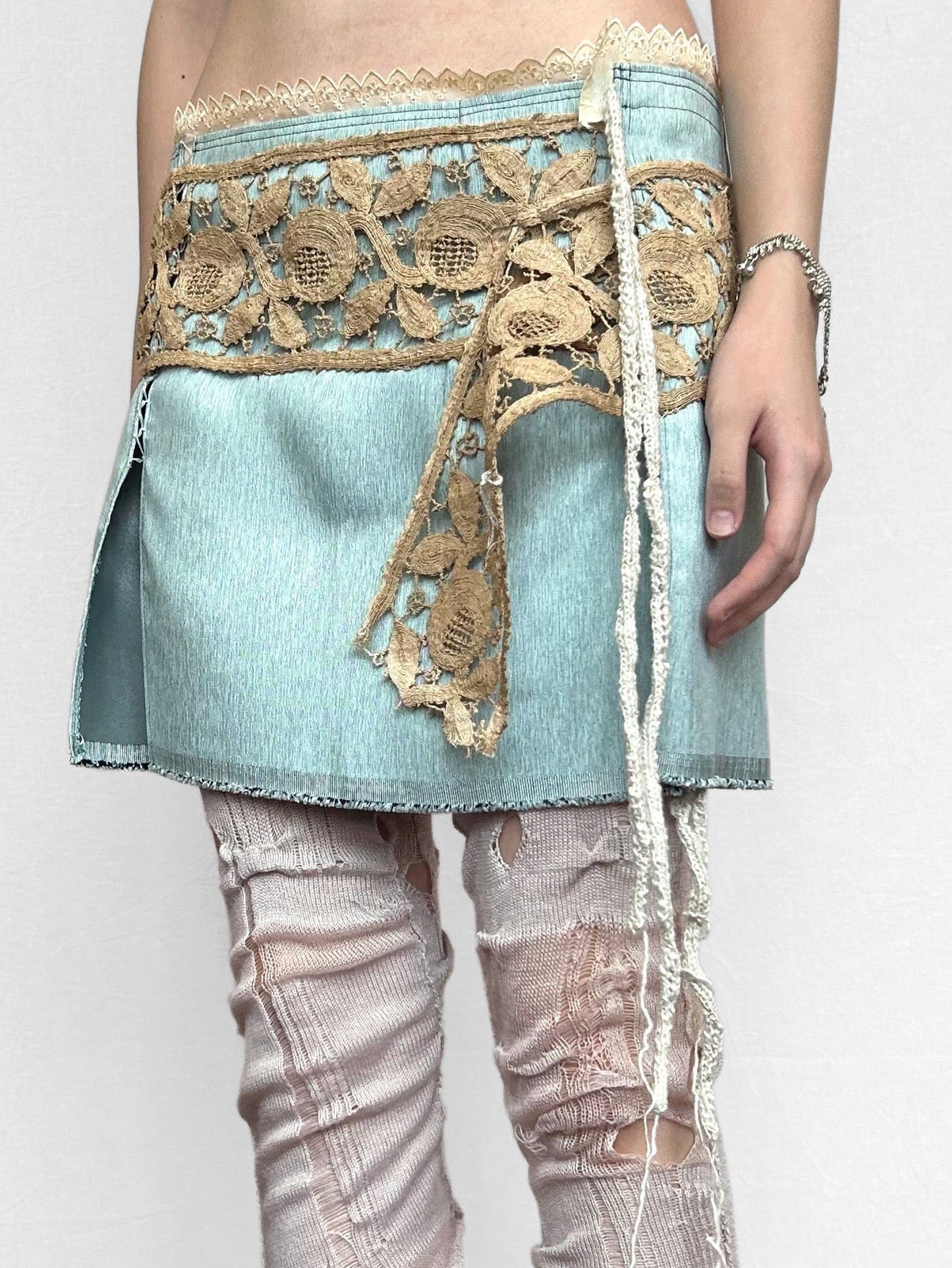 Mélange wrap skirt-ssdslsns-APOC STORE