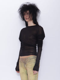Tora Draped Long Sleeve Top: Black-BJERSBORN-APOC STORE