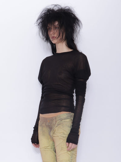 Tora Draped Long Sleeve Top: Black-BJERSBORN-APOC STORE