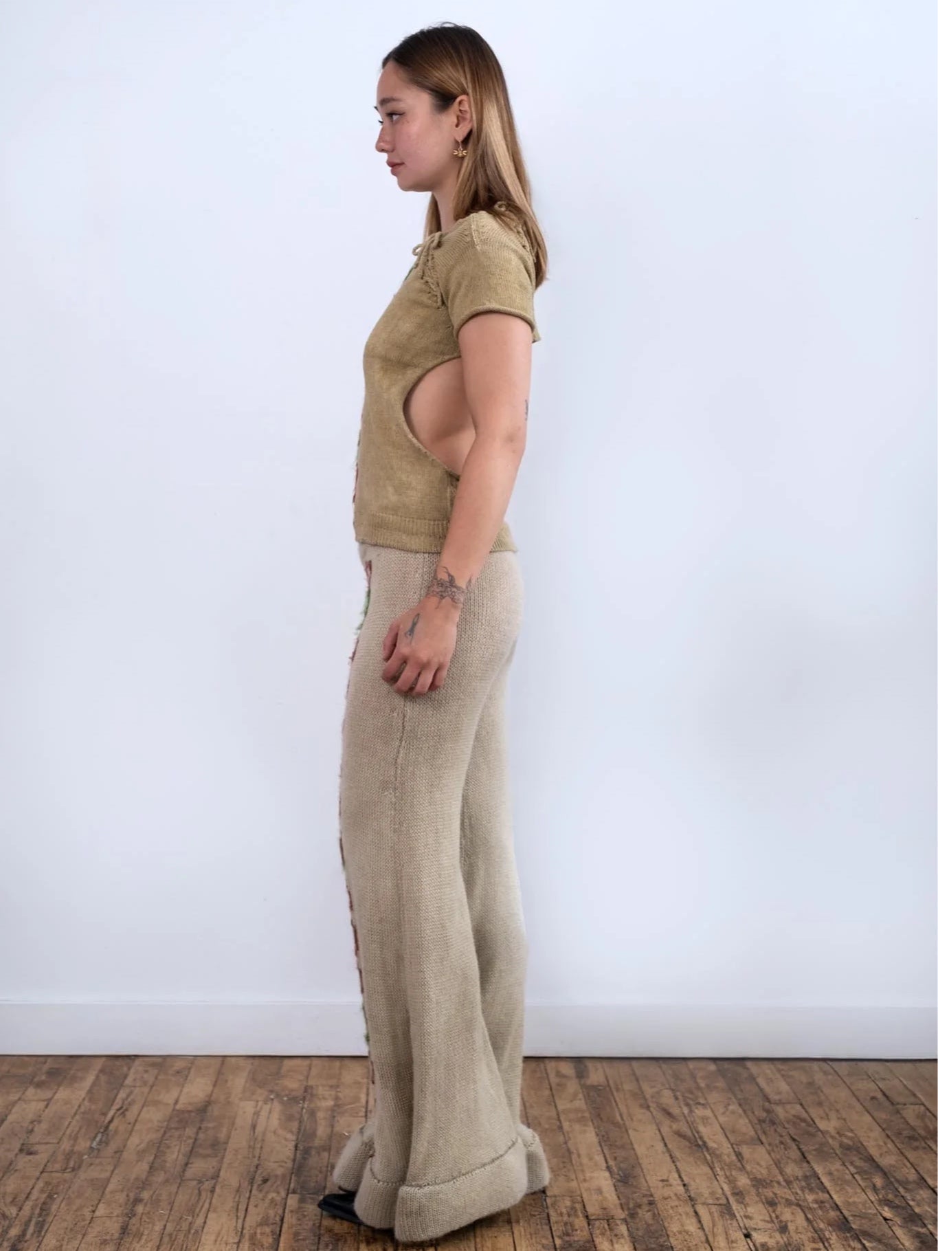 Heritage Raglan Lace-Up Cotton Short-Sleeve Shirt-GRACE GUI-APOC STORE