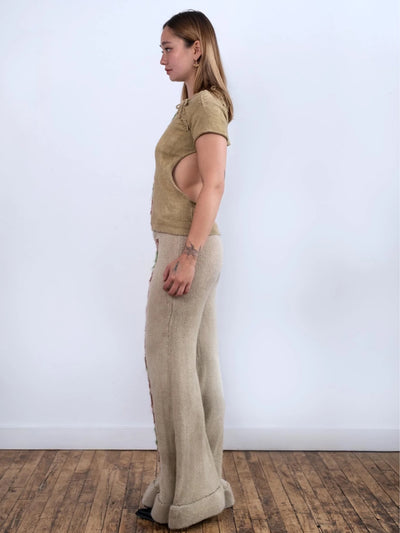 Heritage Raglan Lace-Up Cotton Short-Sleeve Shirt-GRACE GUI-APOC STORE