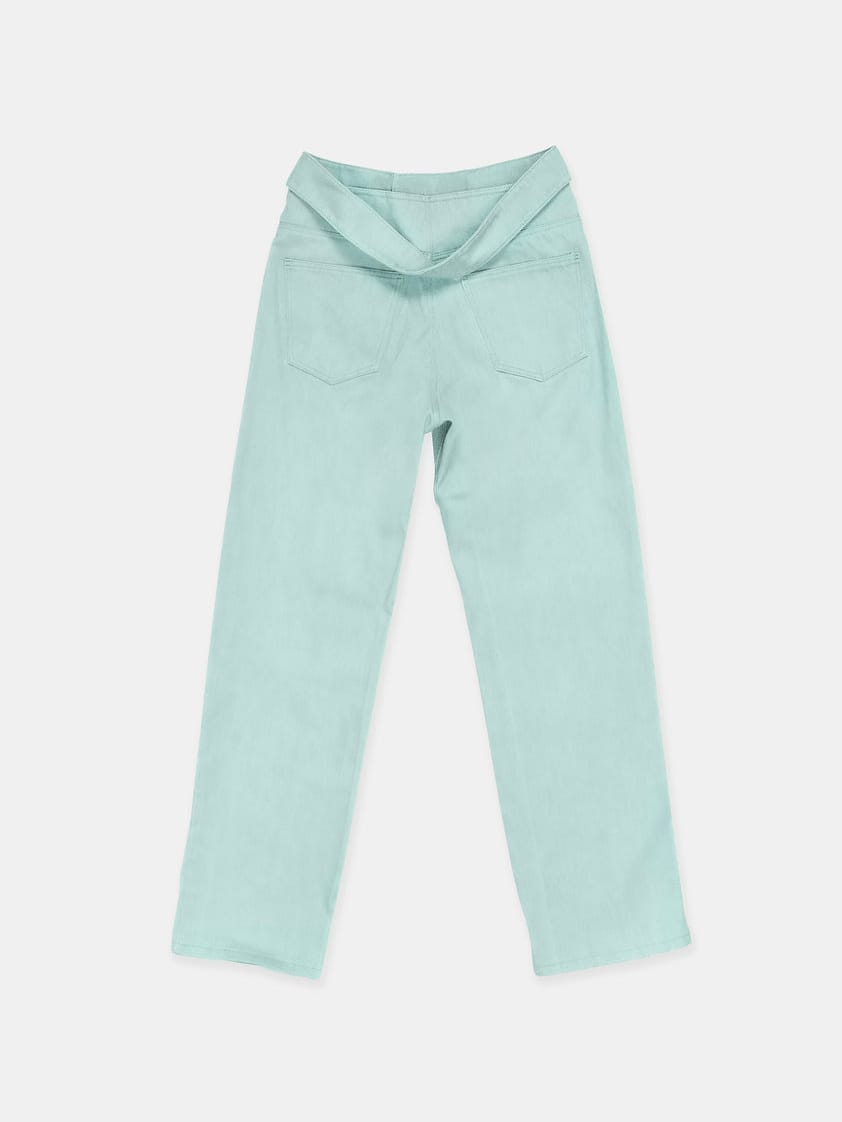Twist Waistband Jeans Celadon Green-René Scheibenbauer-APOC STORE